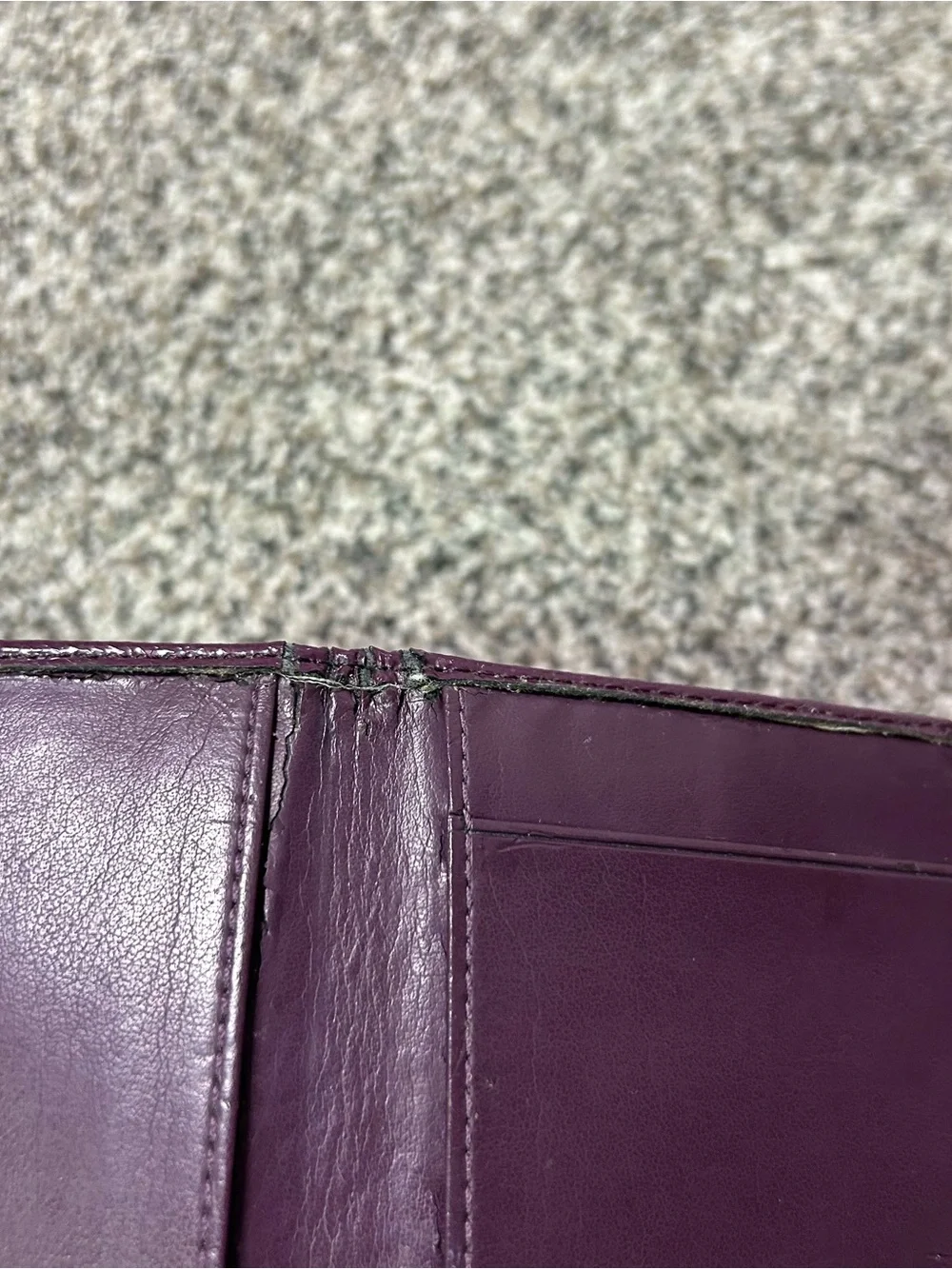 Coach signature monogram canvas & purple leather checkbook Wallet Y2K